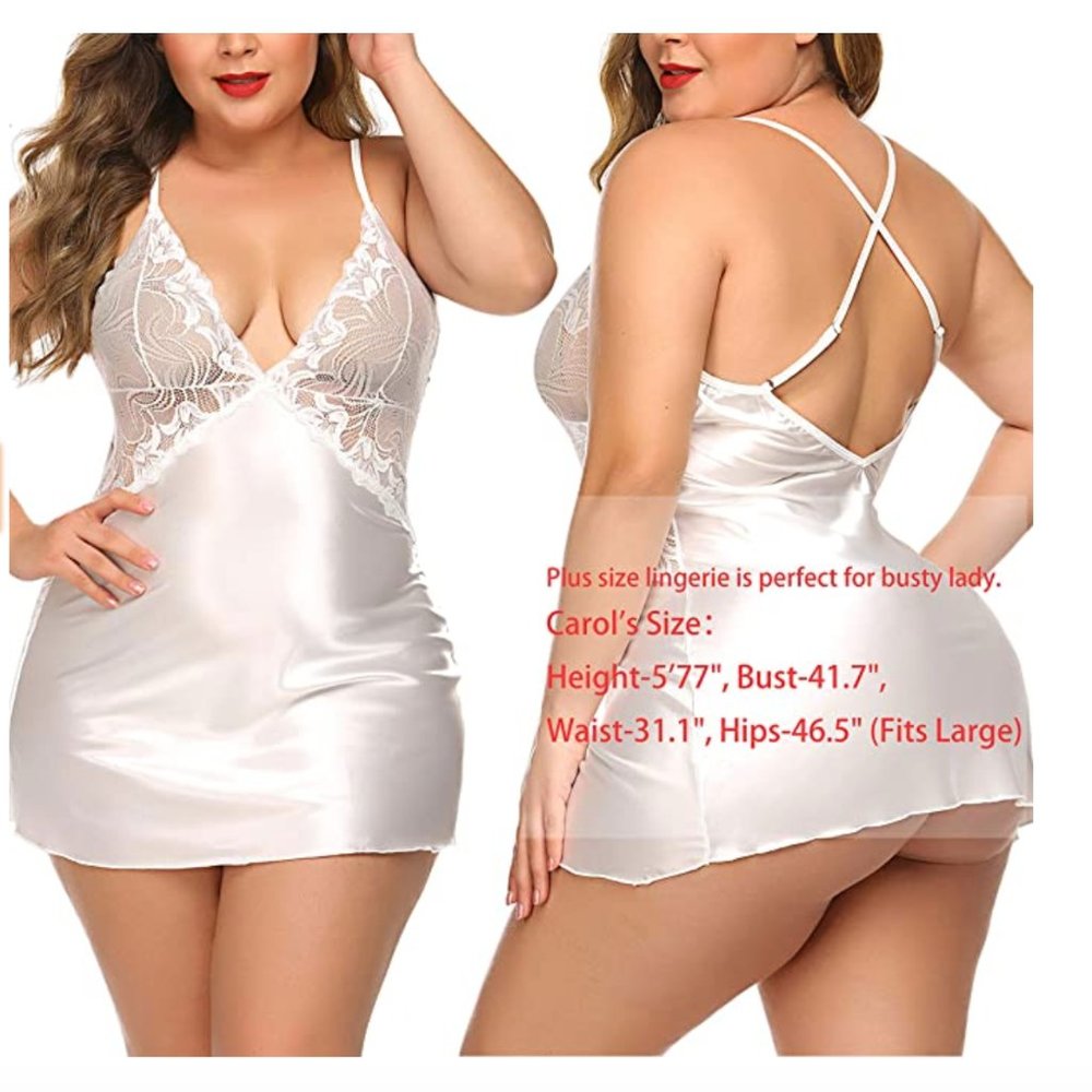 📦 White Chemise Set (L-50) - Picture 3 of 16